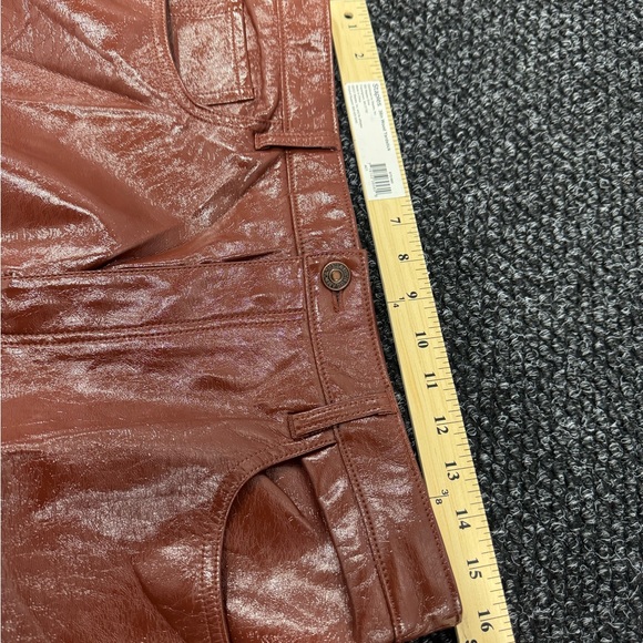Abercrombie Curve Love 90s Straight Ultra High Rise Coated Faux Leather Pants 31 - Picture 6 of 7